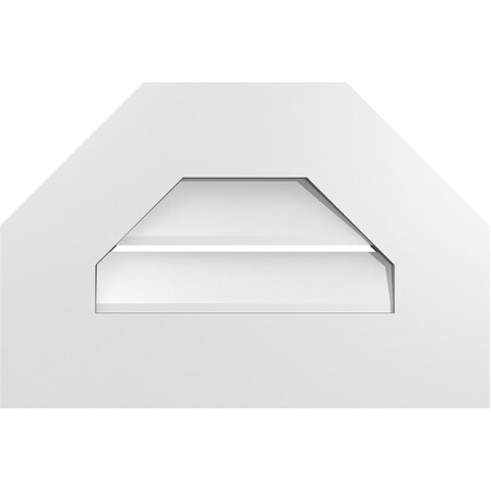 Ekena Millwork Octagonal Top Surface Mount PVC Gable Vent: Functional, w/ 3-1/2"W x 1"P Standard Frame, 18"W x 12"H GVPOT18X1201SF
